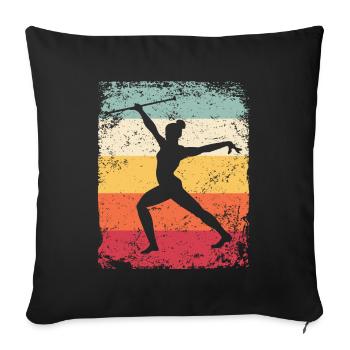Gymnaste Baton Gymnastique Rythmique Rétro - Housse de coussin décorative 45 x 45 cm - noir - Devant