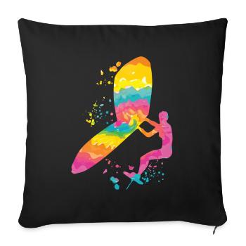 Wing Foil Wingsurfing Woman Foil Wing - Housse de coussin décorative 45 x 45 cm - noir - Devant