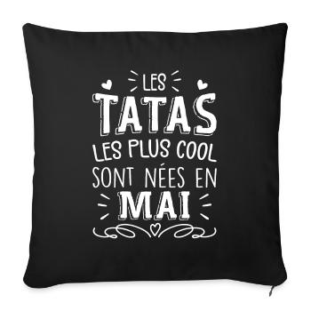 Anniversaire Tante Tata Mai Cadeau - Housse de coussin décorative 45 x 45 cm - noir - Devant
