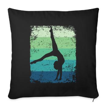 Gymnaste Gymnaste Gymnastique Rythmique Rétro - Housse de coussin décorative 45 x 45 cm - noir - Devant