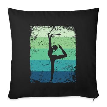 Gymnast Legs Gymnastique Rythmique Rétro - Housse de coussin décorative 45 x 45 cm - noir - Devant