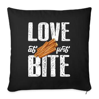 Love at first bite Mexican churros - Sofa pillowcase 17,3'' x 17,3'' (45 x 45 cm) - black - Front