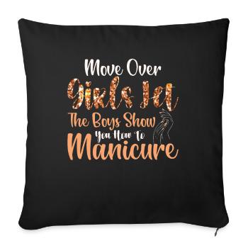 Platz Da, Mädchen - Nageltechnikerinnen - Sofakissenbezug 45 x 45 cm - Schwarz - Vorne