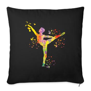Ballet Danseur Colorsplash Man Ballerino - Housse de coussin décorative 45 x 45 cm - noir - Devant