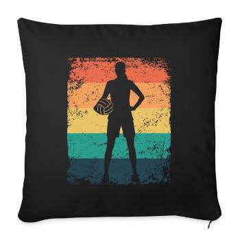 Volleyball Player Retro Beach Volleyball - Sofa pillowcase 17,3'' x 17,3'' (45 x 45 cm) - black - Front