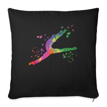 Ballet Danseur Colorsplash Man Ballerino - Housse de coussin décorative 45 x 45 cm - noir - Devant
