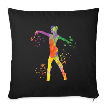 Ballet Danseur Colorsplash Man Ballerino - Housse de coussin décorative 45 x 45 cm - noir - Devant