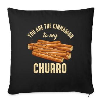 Tu es la cannelle de mon churro - Housse de coussin décorative 45 x 45 cm - noir - Devant