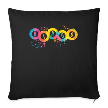 Bingo Bälle Farbsprotzer Frauen Männer Bingo - Sofakissenbezug 45 x 45 cm - Schwarz - Vorne