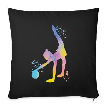 Gymnast with ball rhythmic gymnastics - Sofa pillowcase 17,3'' x 17,3'' (45 x 45 cm) - black - Front
