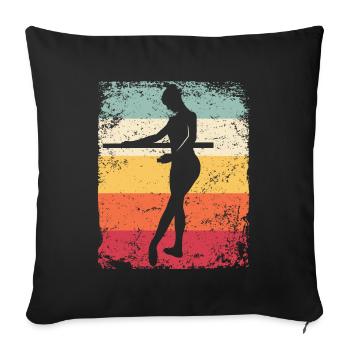 Ballet Dancer Vintage Woman Ballerina - Sofa pillowcase 17,3'' x 17,3'' (45 x 45 cm) - black - Front