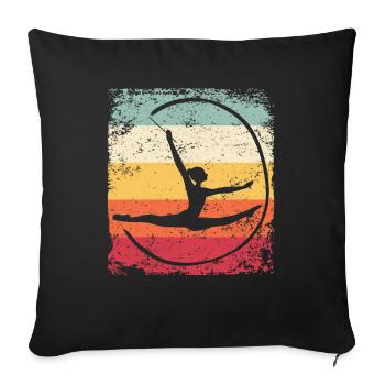 Gymnaste Gymnaste Gymnastique Rythmique Rétro - Housse de coussin décorative 45 x 45 cm - noir - Devant