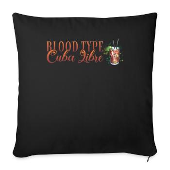 Groupe sanguin Cuba Libre Cocktail Barman - Housse de coussin décorative 45 x 45 cm - noir - Devant