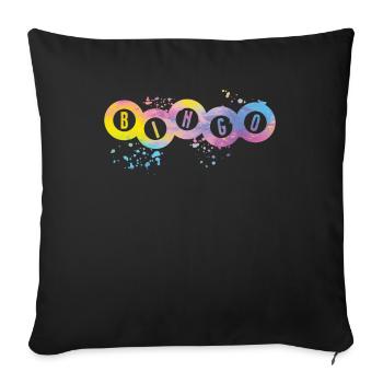 Boules de bingo Couleur Splendeur Femmes Hommes Bingo - Housse de coussin décorative 45 x 45 cm - noir - Devant