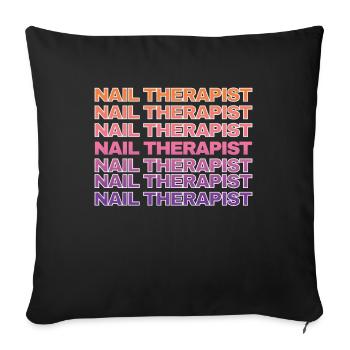 Nail Therapist Funny Nail Art Nail Tech - Sofa pillowcase 17,3'' x 17,3'' (45 x 45 cm) - black - Front