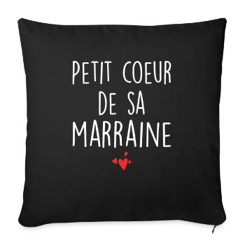 Petit Coeur De Sa Marraine - Humour Marraine - Housse de coussin décorative 45 x 45 cm - noir - Devant