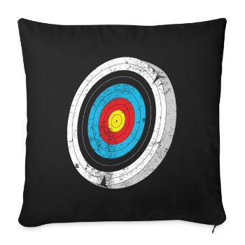 Chasse en plein air Arch Target Bow Arrow Vintage - Housse de coussin décorative 45 x 45 cm - noir - Devant