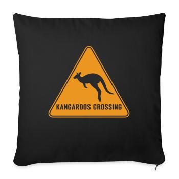 Kangourou Crossing Australia Day Australie - Housse de coussin décorative 45 x 45 cm - noir - Devant