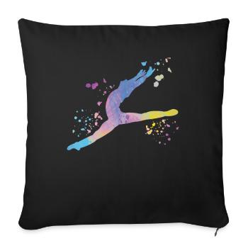 Ballet Danseur Colorsplash Man Ballerino - Housse de coussin décorative 45 x 45 cm - noir - Devant