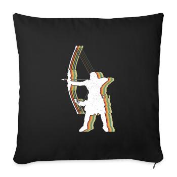 Retro Vintage Archer Archery Chasse en plein air - Housse de coussin décorative 45 x 45 cm - noir - Devant