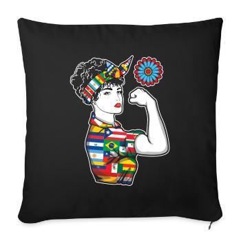 Girl Celebrate National Hispanic Heritage - Sofa pillowcase 17,3'' x 17,3'' (45 x 45 cm) - black - Front