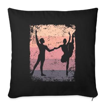 Ballett Tanz Paar Vintage Ballerina - Sofakissenbezug 45 x 45 cm - Schwarz - Vorne