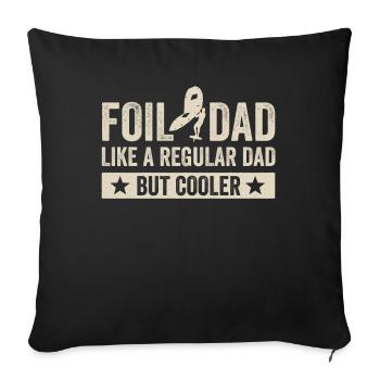 Foil Dad Wing Foil Wingsurfing Foil Wing - Sofa pillowcase 17,3'' x 17,3'' (45 x 45 cm) - black - Front