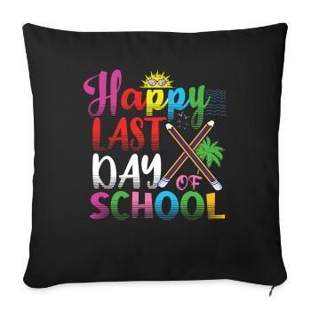 Day Of School Summer Happy Last Class Beach - Sofa pillowcase 17,3'' x 17,3'' (45 x 45 cm) - black - Front