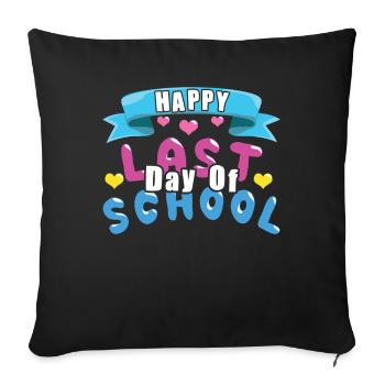 Day Of School Heart Summer Happy Last Class - Sofa pillowcase 17,3'' x 17,3'' (45 x 45 cm) - black - Front