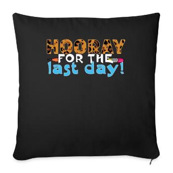 Jour de vacances de l’école Heureux dernier cours d’été - Housse de coussin décorative 45 x 45 cm - noir - Devant