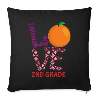 Day Of School Happy Last Class Love 2nd Grade - Sofa pillowcase 17,3'' x 17,3'' (45 x 45 cm) - black - Front