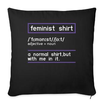 Définition Féminisme Droits Femmes Égalité Féministe - Housse de coussin décorative 45 x 45 cm - noir - Devant