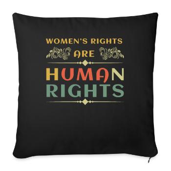 Droits humains Vintage Féministe Droit Femmes Égalité - Housse de coussin décorative 45 x 45 cm - noir - Devant