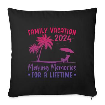 Summer holidays with the family Creating memories - Sofa pillowcase 17,3'' x 17,3'' (45 x 45 cm) - black - Front