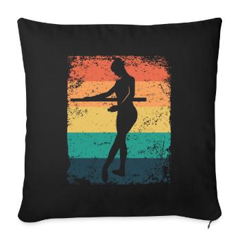 Ballet Dancer Vintage Woman Ballerina - Sofa pillowcase 17,3'' x 17,3'' (45 x 45 cm) - black - Front