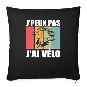 J'Peux Pas J'ai Parachute Idée Cadeau Parachutiste - Housse de coussin décorative 45 x 45 cm - noir - Devant