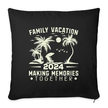 Summer holidays with the family Creating memories - Sofa pillowcase 17,3'' x 17,3'' (45 x 45 cm) - black - Front