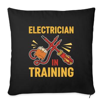 Electrician Electricity Master - Sofa pillowcase 17,3'' x 17,3'' (45 x 45 cm) - black - Front