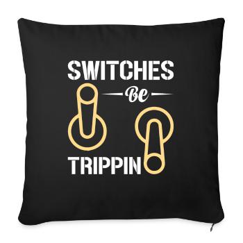 Electrician Power Master - Sofa pillowcase 17,3'' x 17,3'' (45 x 45 cm) - black - Front