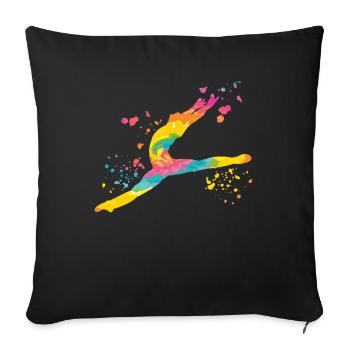 Ballet Danseur Colorsplash Man Ballerino - Housse de coussin décorative 45 x 45 cm - noir - Devant