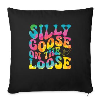 L’oie stupide en liberté - Housse de coussin décorative 45 x 45 cm - noir - Devant