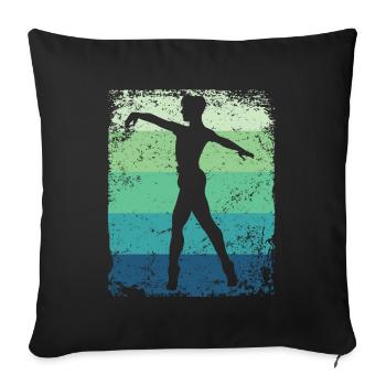 Ballet Dancer Vintage Man Ballerino - Sofa pillowcase 17,3'' x 17,3'' (45 x 45 cm) - black - Front