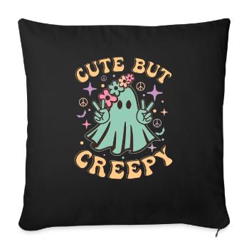 Retro Cute But Creepy Halloween Cute Ghost - Sofa pillowcase 17,3'' x 17,3'' (45 x 45 cm) - black - Front