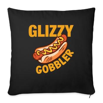 Manger des hot-dogs - pour les amateurs de délicieux hot-dogs - Housse de coussin décorative 45 x 45 cm - noir - Devant