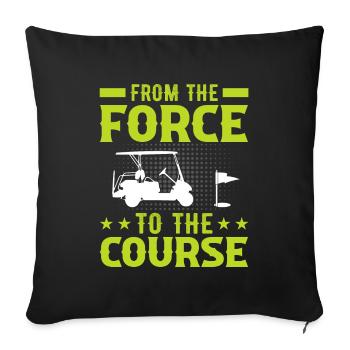 Jouer au golf, c’est vivre !- Swing the golf club - Housse de coussin décorative 45 x 45 cm - noir - Devant