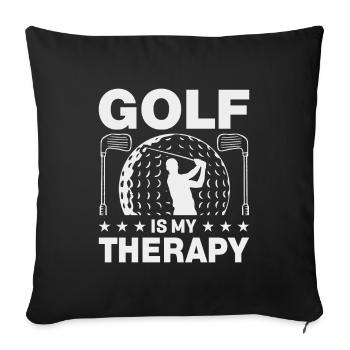 Jouer au golf, c’est vivre !- Swing the golf club - Housse de coussin décorative 45 x 45 cm - noir - Devant