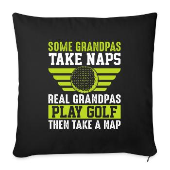 Jouer au golf, c’est vivre !- Swing the golf club - Housse de coussin décorative 45 x 45 cm - noir - Devant