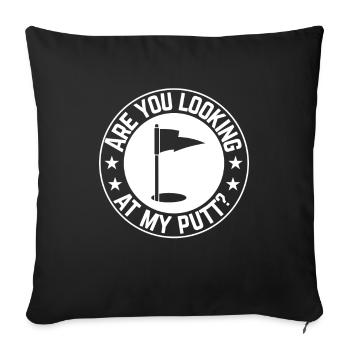 Jouer au golf, c’est vivre !- Swing the golf club - Housse de coussin décorative 45 x 45 cm - noir - Devant