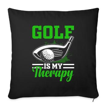 Jouer au golf, c’est vivre !- Swing the golf club - Housse de coussin décorative 45 x 45 cm - noir - Devant