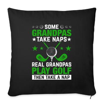 Jouer au golf, c’est vivre !- Swing the golf club - Housse de coussin décorative 45 x 45 cm - noir - Devant